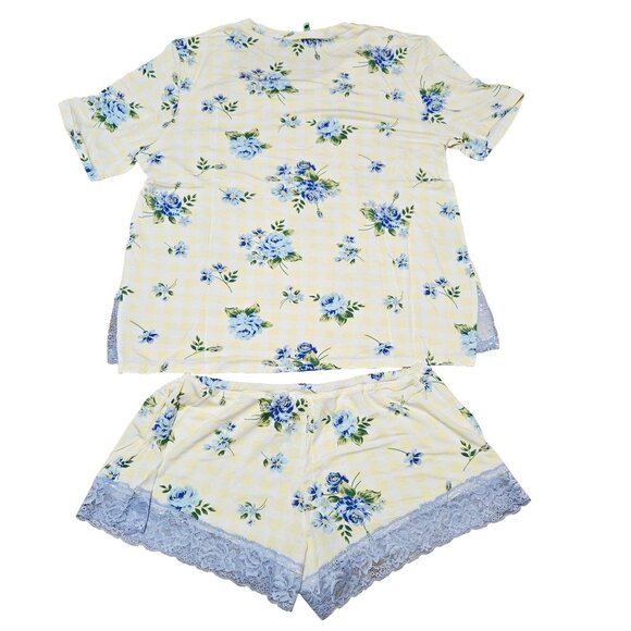 NWT HONEYDEW INTIMATES SOMETHING SWEET ZEST GINGHAM LOUNGE/SLEEP SHORTIE SET M - Picture 3 of 10